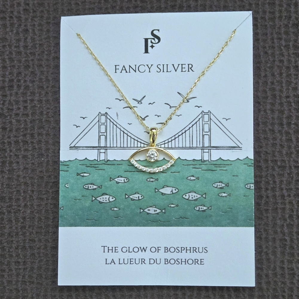 Fancy Silver🤍 Evil Eye🧿 Pendant Necklace - Picture 12 of 16